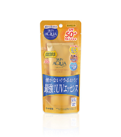 Rohto Skin Aqua UV Super Moisture Essence Gold SPF50+/PA++++ Сонцезахисна есенція, 80 г