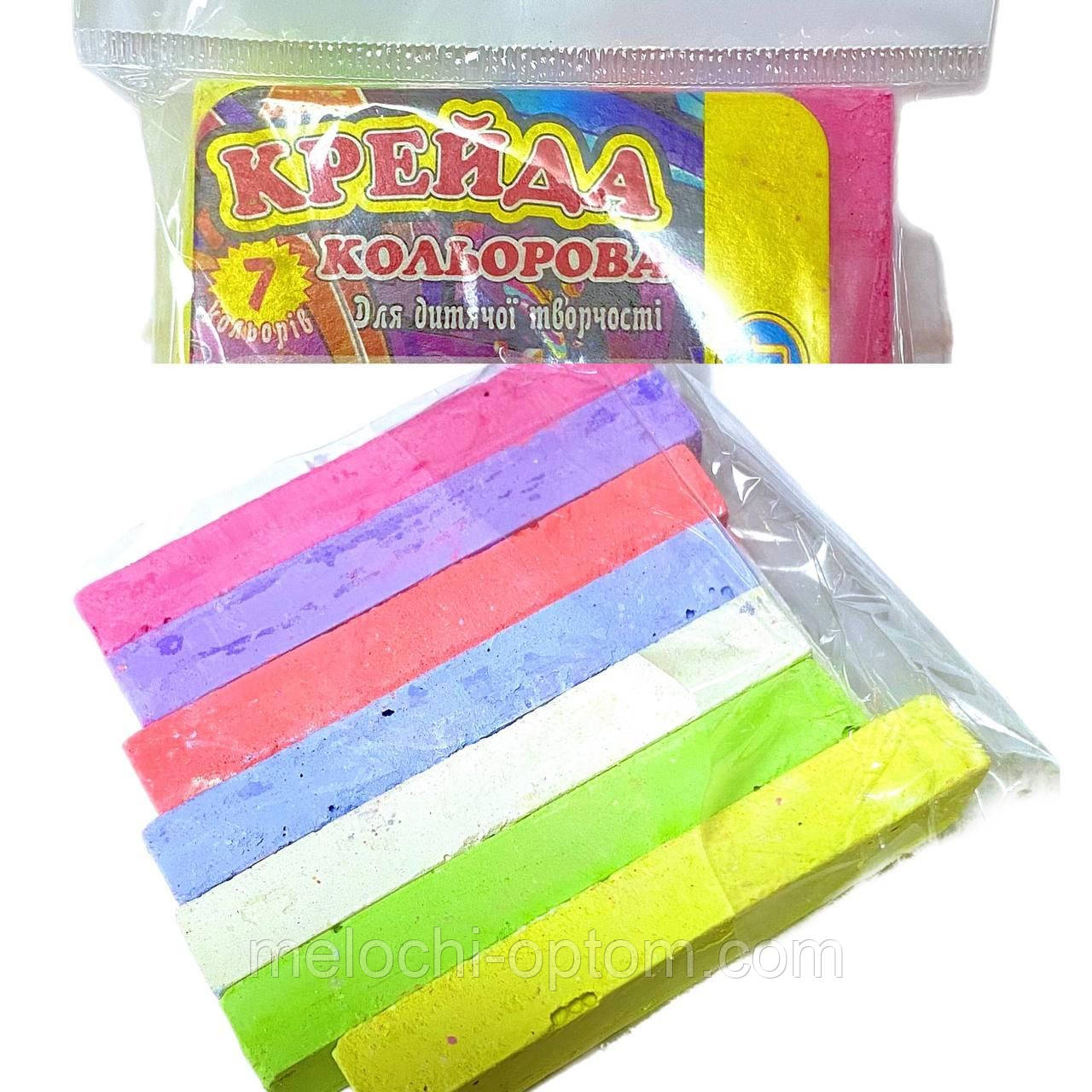 Крейда "Люкс-Колор" кольоровий квадратний (7 кол.)