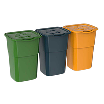 Набір сміттєвих баків ECO 3 зелений, синій, жовтогарячий 20033
