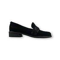 Туфли женские замшевые черные классические для офиса 18J1387-03D-3008 Brokolli 2615