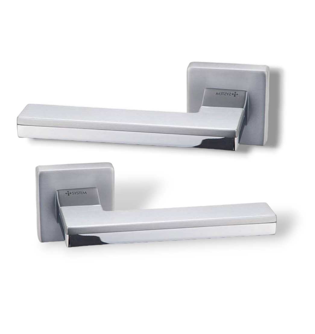 Ручки для дверей System Larissa CBM-CR/CBM RO11 матовий хром/ хром, фото 1