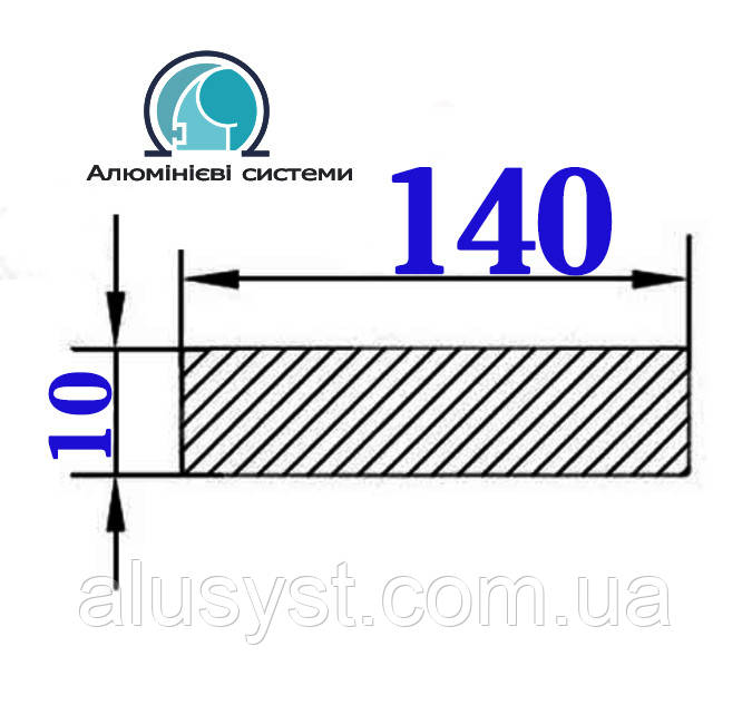 140х10мм / смуга - 95мм / анодована