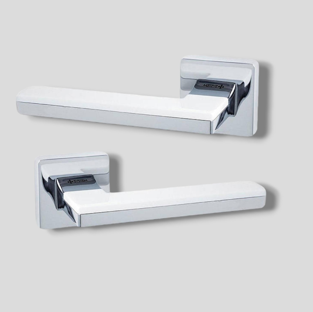 Ручки для дверей System Larissa CR-CR/AL7 RO11 хром полірований/білий, фото 1