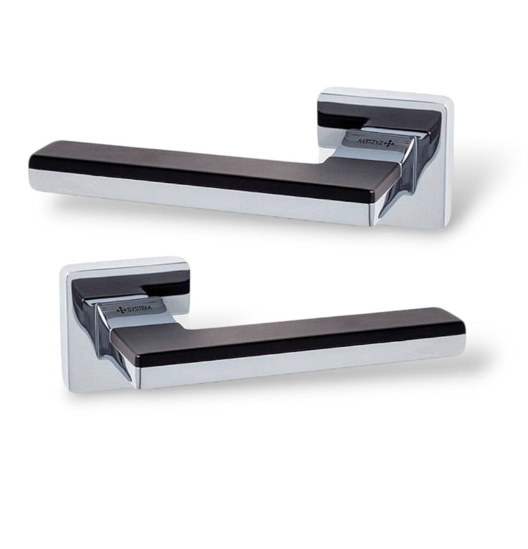 Ручки для дверей System Larissa CR-CR/AL6 RO11 хром/чорний, фото 1