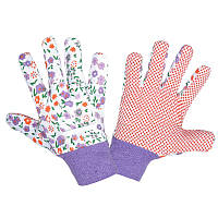 Перчатки женские покрытие ПВХ фиолетово-белые 9(L) LahtiPro 2405