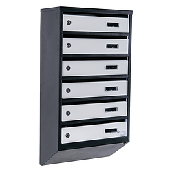 Поштові скриньки в під'їзд ЯПА чорно-сірі (з пластиковим віконцем)