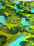 Комплект постільної білизни Бязь Зелений рослинний принт Двоспальний розмір 180х220, фото 4