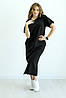 Плаття жіноче оверсайз трикотажне на літо тканина "Кулір" колір чорний, фото 5