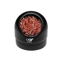 Металева губка в корпусі для очищення жалів паяльника, розмір ємності 7.2 х 6.8 см