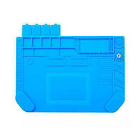 Коврик для пайки силіконовий термостійкий 45x32 см з магнітними осередками A-500, антистатичний, термостійкість до 500°С