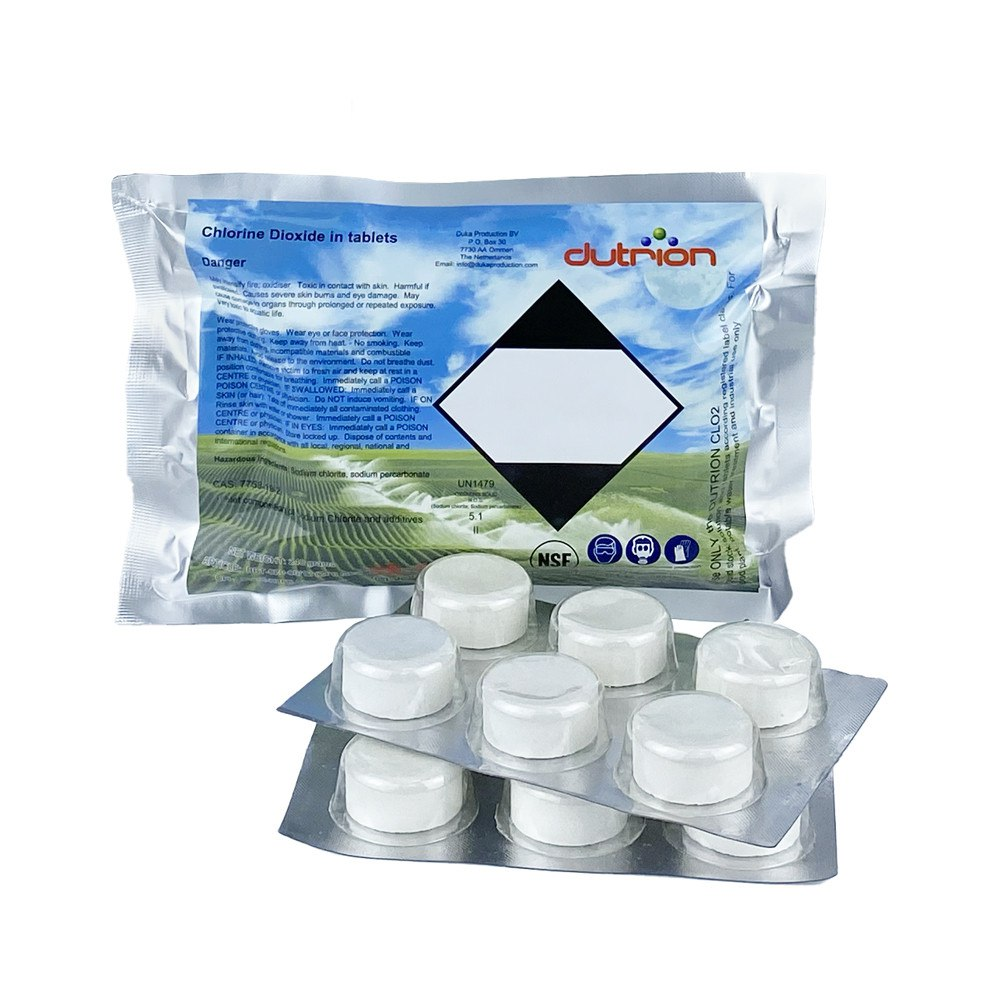 Таблетки для обеззараживания воды Dutrion Диоксид хлора 20 грамм 6 шт - фото 1 - id-p1876587987