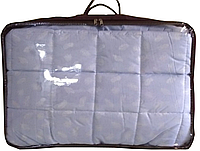 Двоспальна ковдра холофайєр VITAL-TEXTIL з мікрофібри зимове блакитне перо 175*205