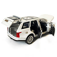 Машинка металева дитяча Range Rover, Рендж Ровер, білий, Автоексперт, 1:32, звук, світло, інерція, відкриваються двері багажник, фото 7