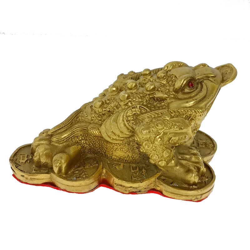 Статуетка Трилапа жаба 5,5х12х8 см жовта (C5275), фото 1