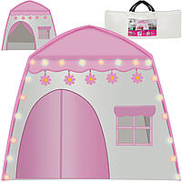 Палатка (замок) детская с светящимися шариками розовая Kruzzel