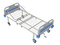 Кровать медицинская функциональная КФ-2-МП-БП-К125 с пластиковыми быльцами