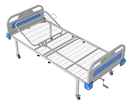Кровать медицинская функциональная КФ-2-МП-БП-К75 с пластиковыми быльцами