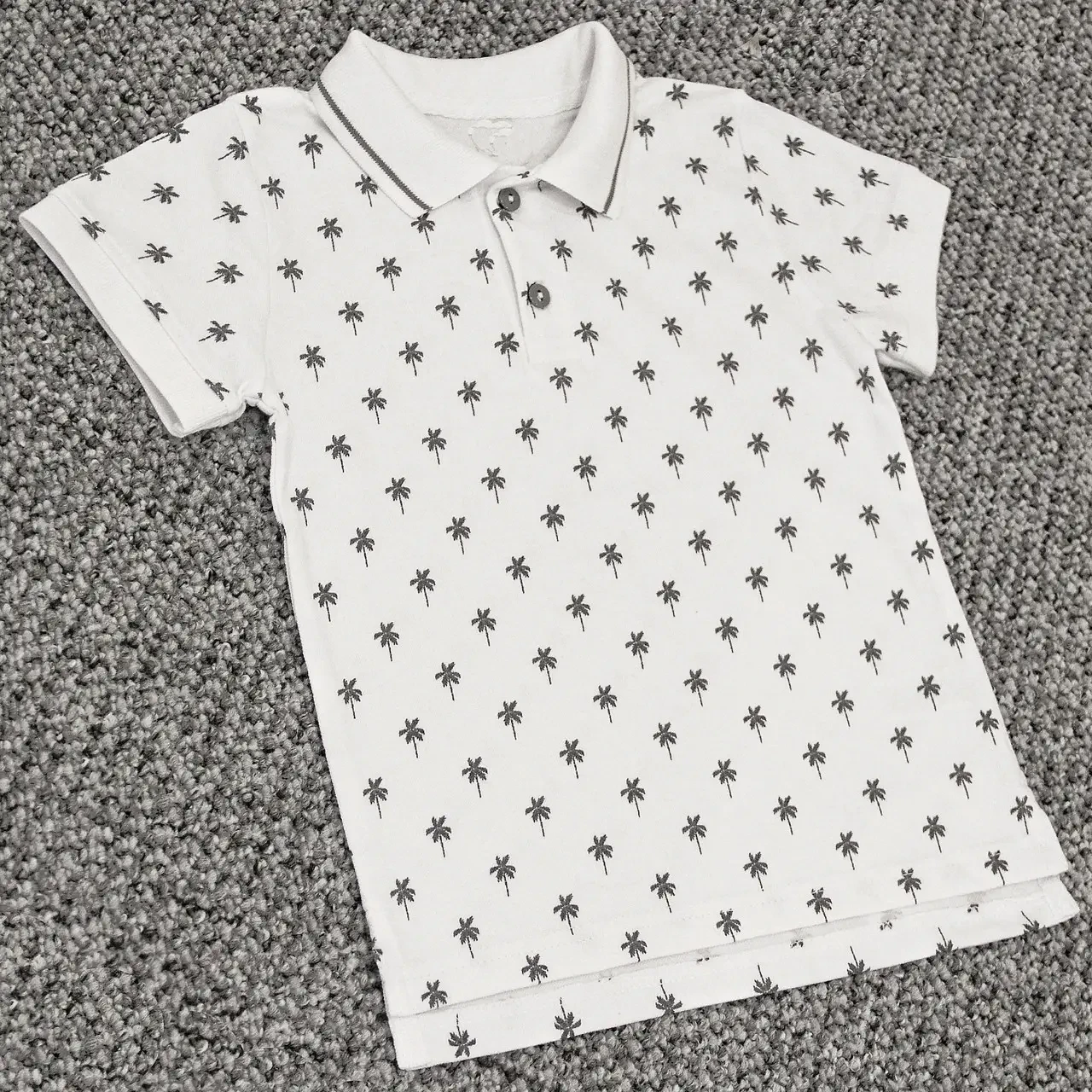 104 (98) 2-3 роки футболка Polo дитяче Поло для хлопчика дітей хлопчику з пальмами 4676 Білий