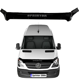 Дефлектор капота мухобойка на Mercedes Sprinter II (W906) 2006-2013.