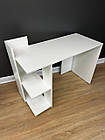 Письмовий стіл білий відкриті полиці збоку для дому, фото 3