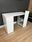 Письмовий стіл білий відкриті полиці збоку для дому, фото 6