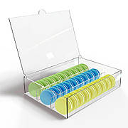 Бокс для макарун на 3 доріжки 180х60х200 мм закритий з відкидною кришкою ACRY Акрил 2 мм