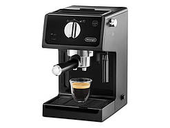 Ручна еспресо-машина DE LONGHI ECP 31.21, 1.1л, 1100W, 15 бар, система Cappuccino, чорно-сріблястий