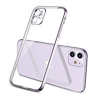 Протиударний чохол для Apple iPhone 11 silicone case Фіолетовий прозорий