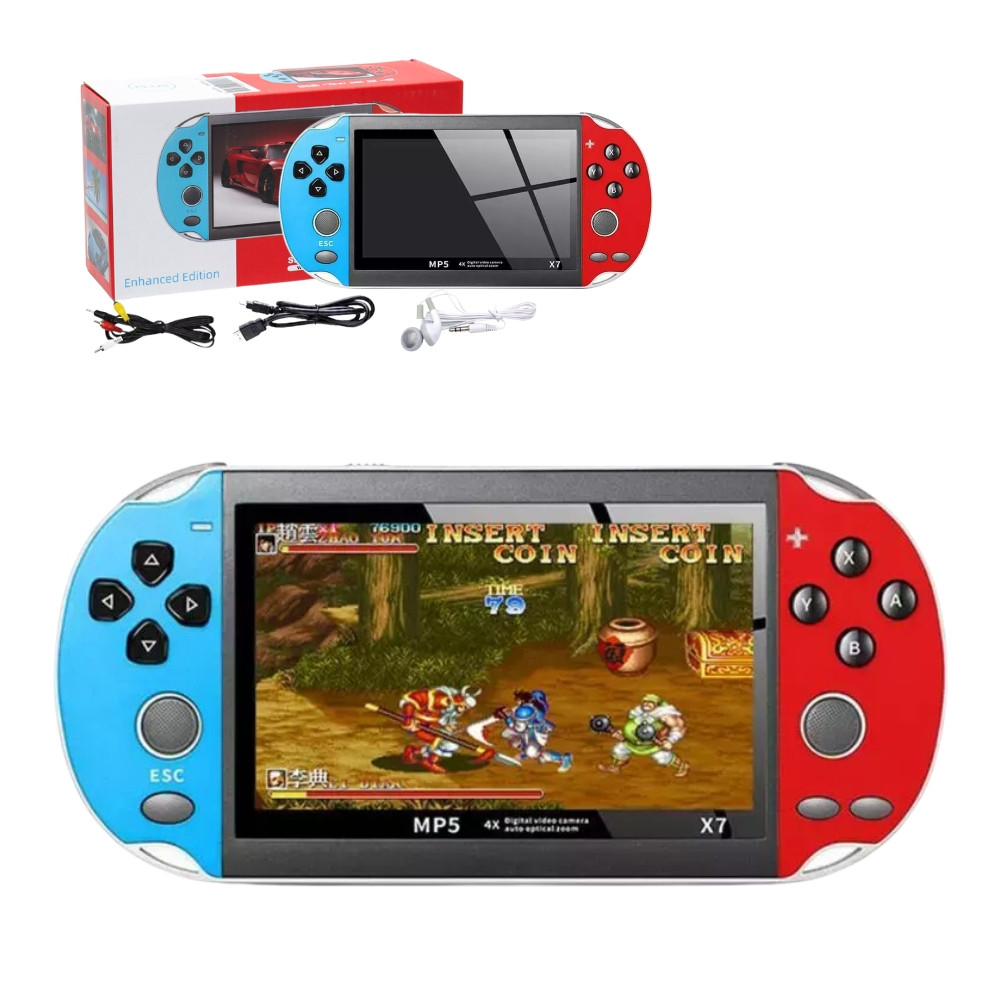 Бездротова ігрова приставка МР5 Х7 з  вбудованими ретро іграми Портативна консоль екран 4.3", фото 1