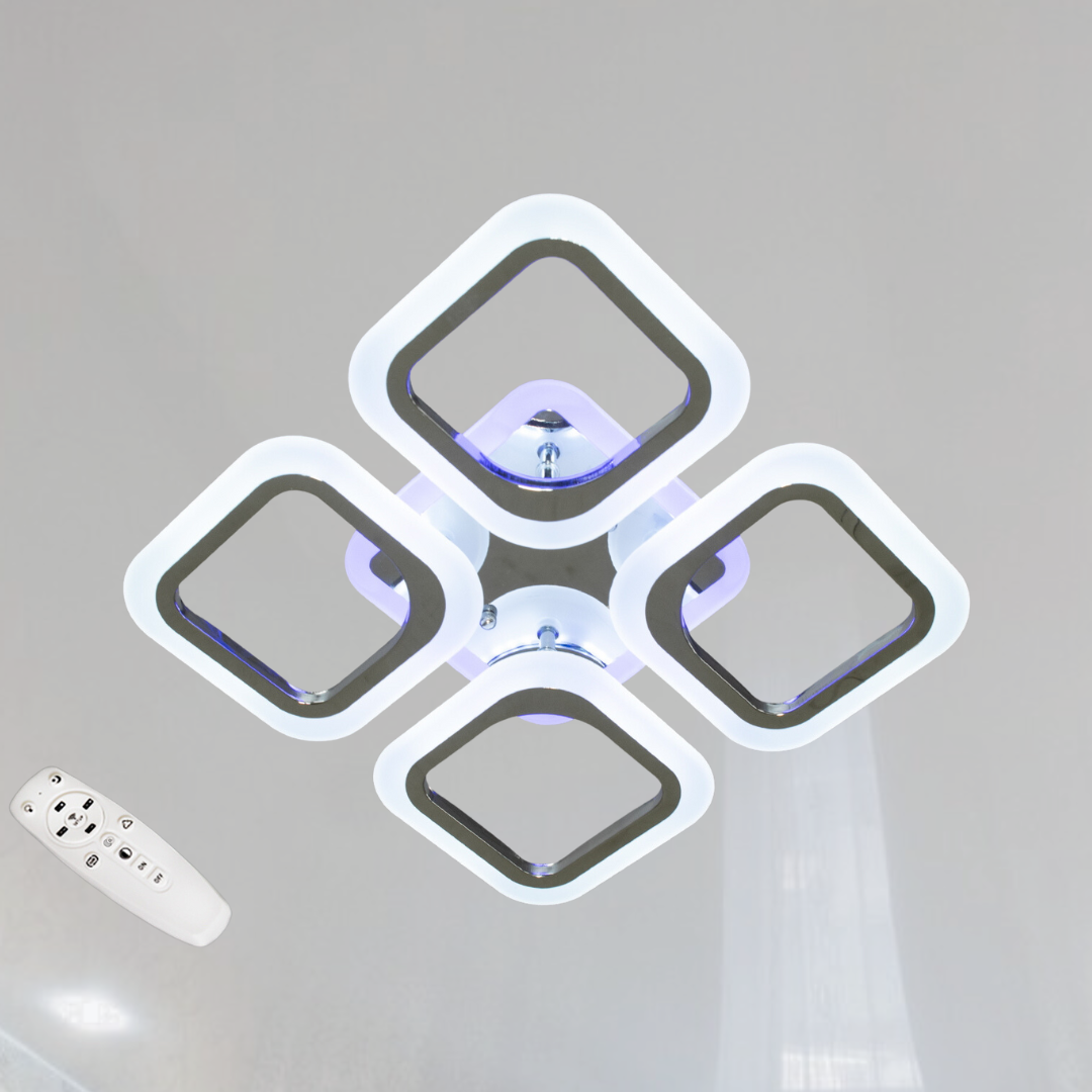 Світлодіодна люстра з пультом та підсвіткою Diasha 55W до 12 кв.м колір  AS8060/4HR 3color