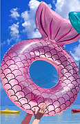 Круг для плавання рожевий надувний із хвостом русалоньки діаметр 110 см