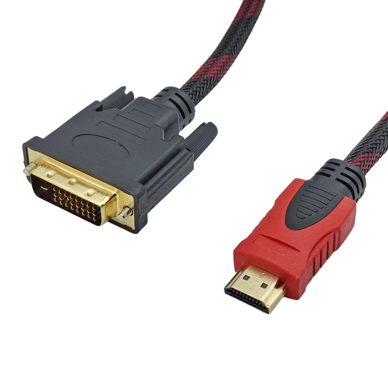 Кабель HDMI (тато)-DVI-D (тато) 3,0 м, 2 ферити, обплетення, круглий ...