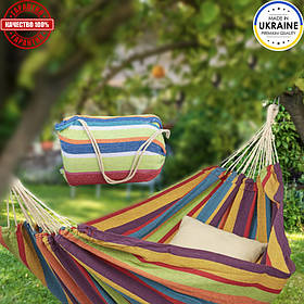 Гамак гавайський Jumi Garden тканинний із чохлом, кольоровий.