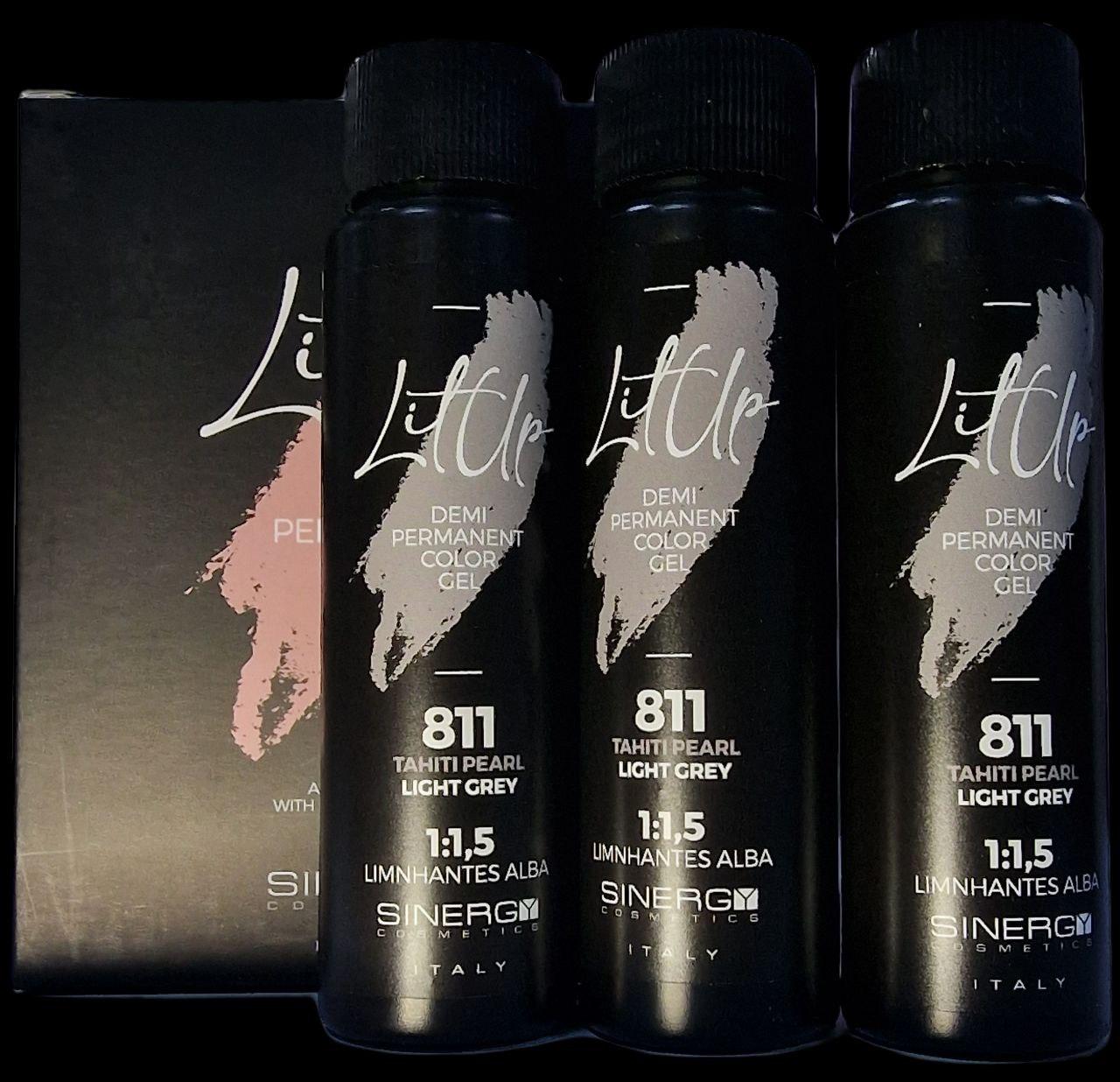 Безаміачна тонуюча гелева фарба для волосся Sinergy LITUP 811 Tahiti pearl, перлина  60 мл, фото 1