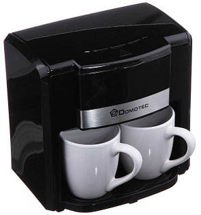 Крапельна кавоварка DOMOTEC MS-0705 500 Вт 2 чашки Чорна, фото 2