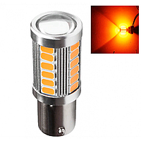LED 1156 BA15S P21W лампа в автомобіль, 33 SMD, жовта