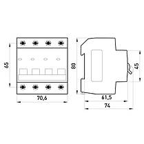 Модульний автоматичний вимикач 4р, 16А, C, 4.5 кА, на DIN-рейку, модульний, Standart, E.NEXT, фото 4