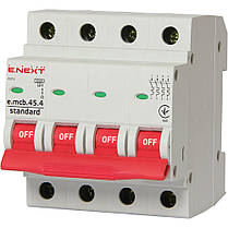 Модульний автоматичний вимикач 4р, 16А, C, 4.5 кА, на DIN-рейку, модульний, Standart, E.NEXT, фото 2