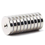 Магніти неодимові кріпильні 12x3 мм N50 з отвором ззенковкою 4 мм 10 шт., фото 3