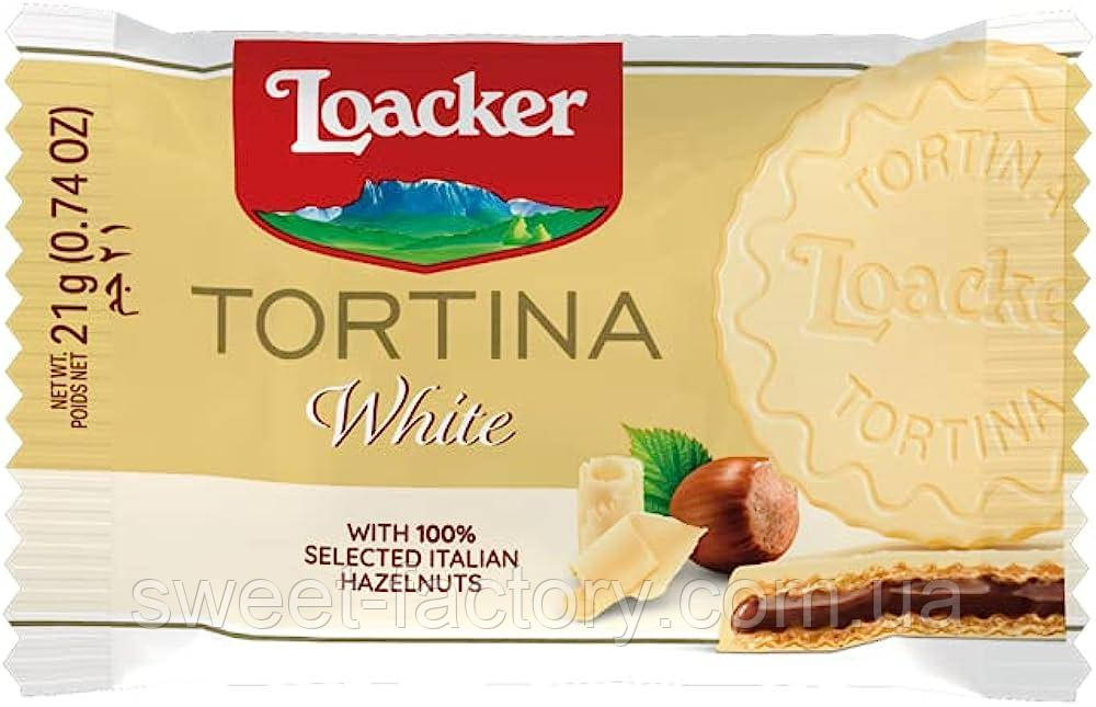 Вафлі Loacker Tortina White 21g, фото 1