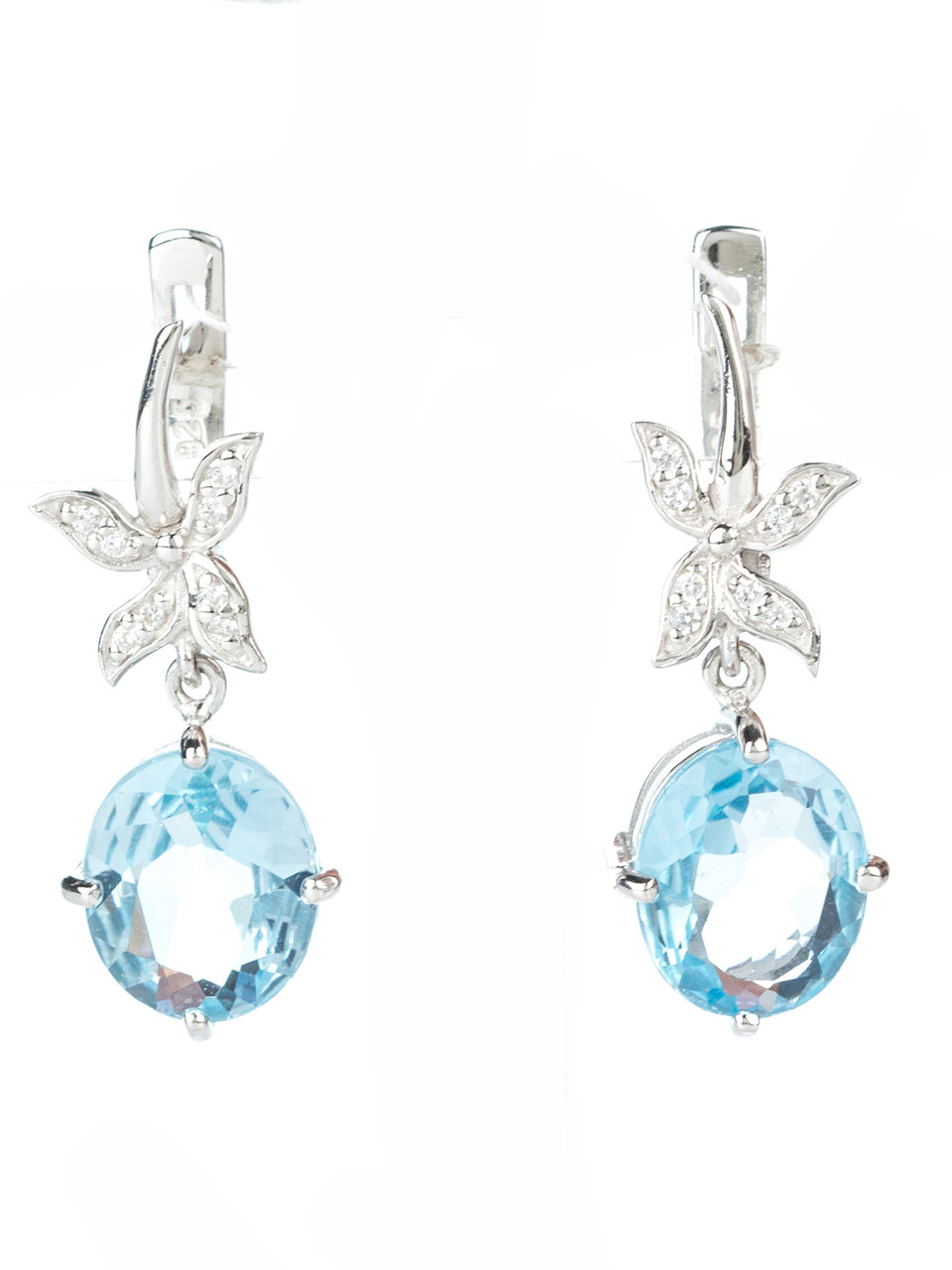 Сережки срібні з топазом Е506-гт, фото 1