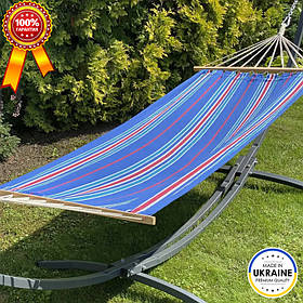 Двомісний гамак RIO XXL Синій 200х150 з планкою