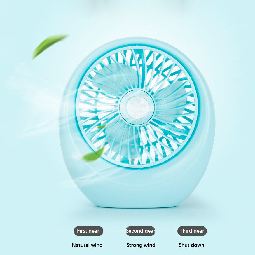 Міні вентилятор на акумуляторі "DianDi Mini Fan SQ1978" Блакитний, маленький вентилятор настільний