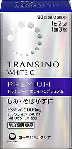 TRANSINO White C Premium Біодобавка для боротьби з небажаною пігментацією, 90 таблеток