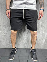 Мужские спортивные шорты черные базовые на лето Бриджи короткие повседневные