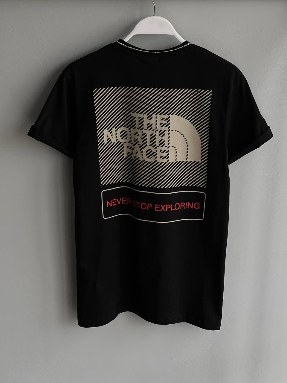 Футболка чоловіча чорна повсякденна з коротким рукавом брендова The North Face (TNF), фото 1
