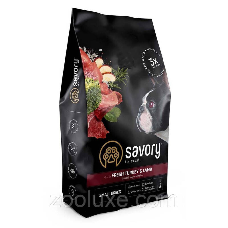 Savory Small Breed Fresh Turkey & Lamb 1 кг корм для собак Сейворі Смол Брид Індичка та Ягня