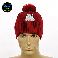 Зимняя шапка с помпоном - Ripndip / Рипндип - Красный