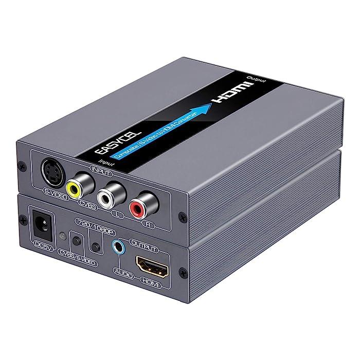 Конвертер EASYCEL RCA Svideo в HDMI, композитний аудіовхід RCA CVBS AV або Svideo + R / L вихідний конвертер HDMI, підтримує вихід, фото 1