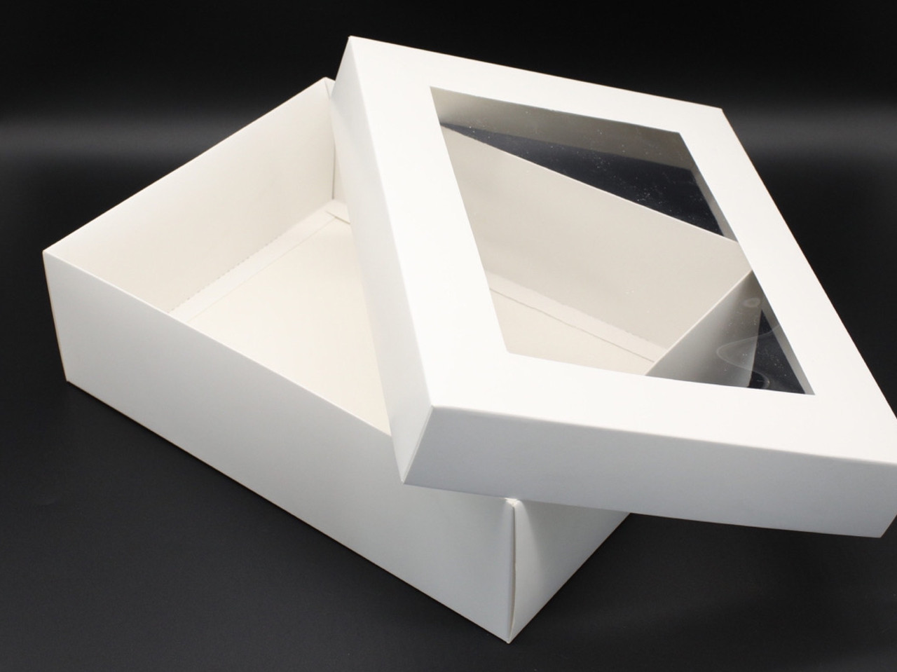 Збірні картонні коробки з віконечком. Колір білий. 30х23х9см, фото 1